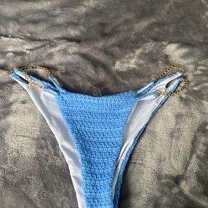 Shein blue and gold chain bathing suit bottom